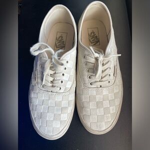Ivory Checkered Vans